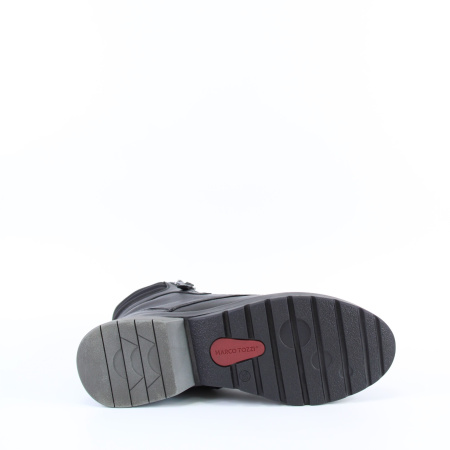 Ботинки чёрные кожаные с замком и шнурком MARCO TOZZI 